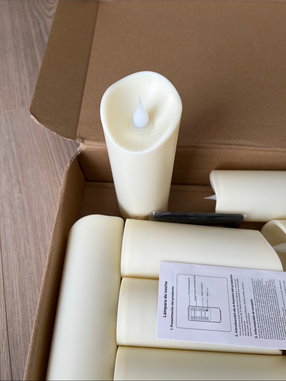 Set of Ivory LED Flameless Pillar Candles - Picture 2 of 4